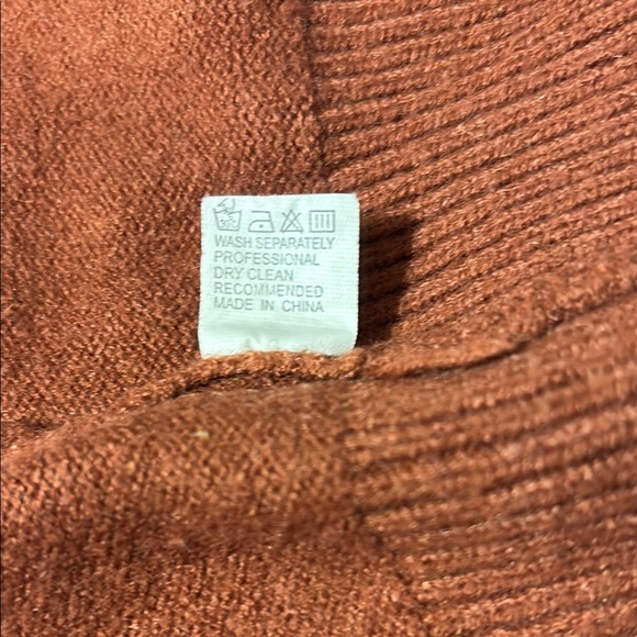 Rust Long Cardigan Pocket Sweater size S - Picture 9 of 9